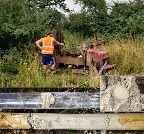 A sediment core recovered during the 2021 borehole survey provided opercula that could be used to date the deposits using amino acid geochronology.