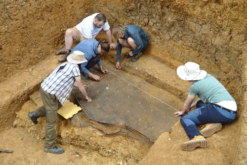 team starting to plan the strategy for excavation